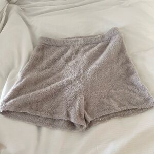 Fuzzy soft purple casual shorts